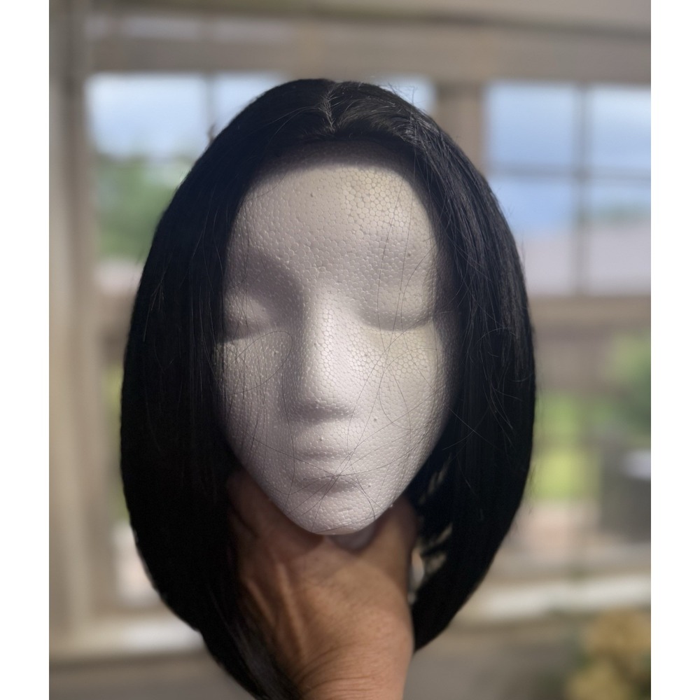 Black Bob Hair Wig Synthetic - Picture 7 of 10